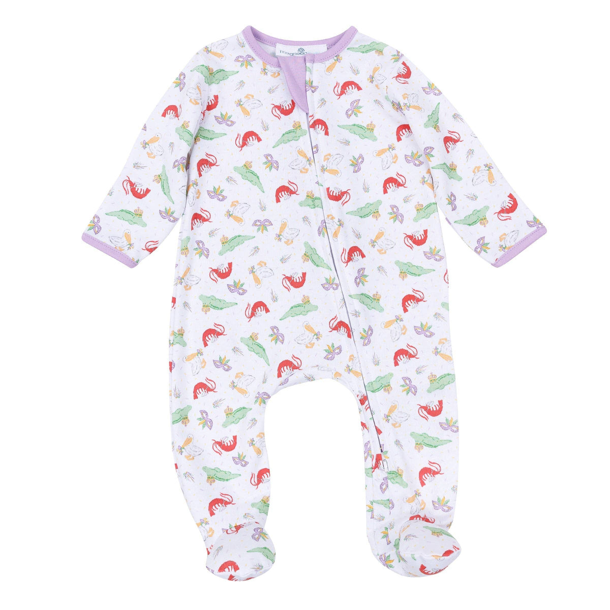 Bayou Pals Print Zip Footie