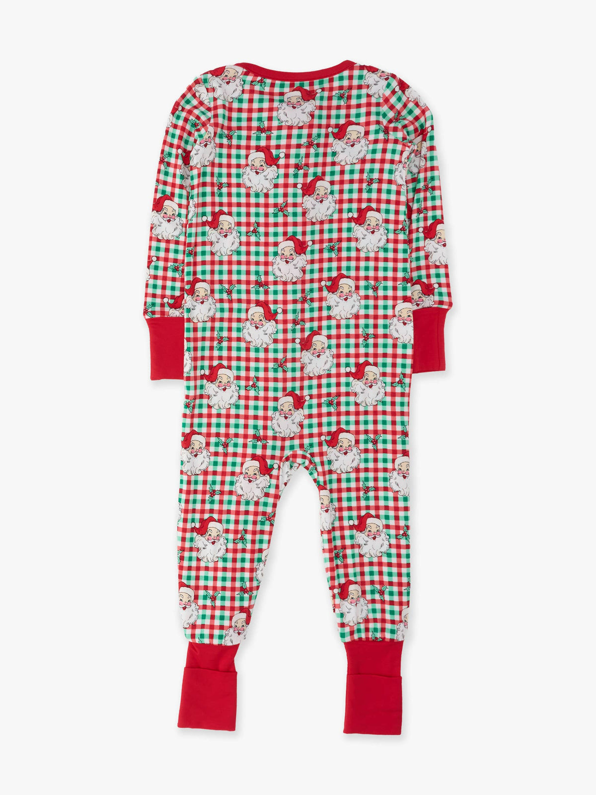 SoftSnooze™ Baby Bamboo Viscose Red & Green Dear Santa Christmas Convertible One Piece Footie Pajama: Multi-Color
