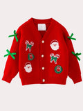 Christmas Character Girls Cardigan Sweater