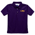 LSU Tigers Embroidered Purple Short Sleeve Polo Shirt