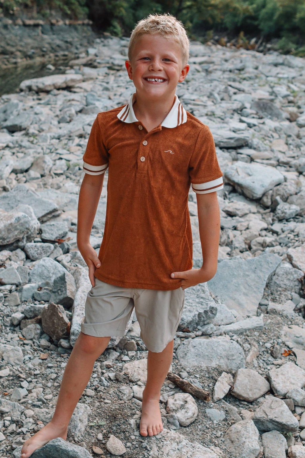 Boys Brown Sugar Bamboo Terry Polo