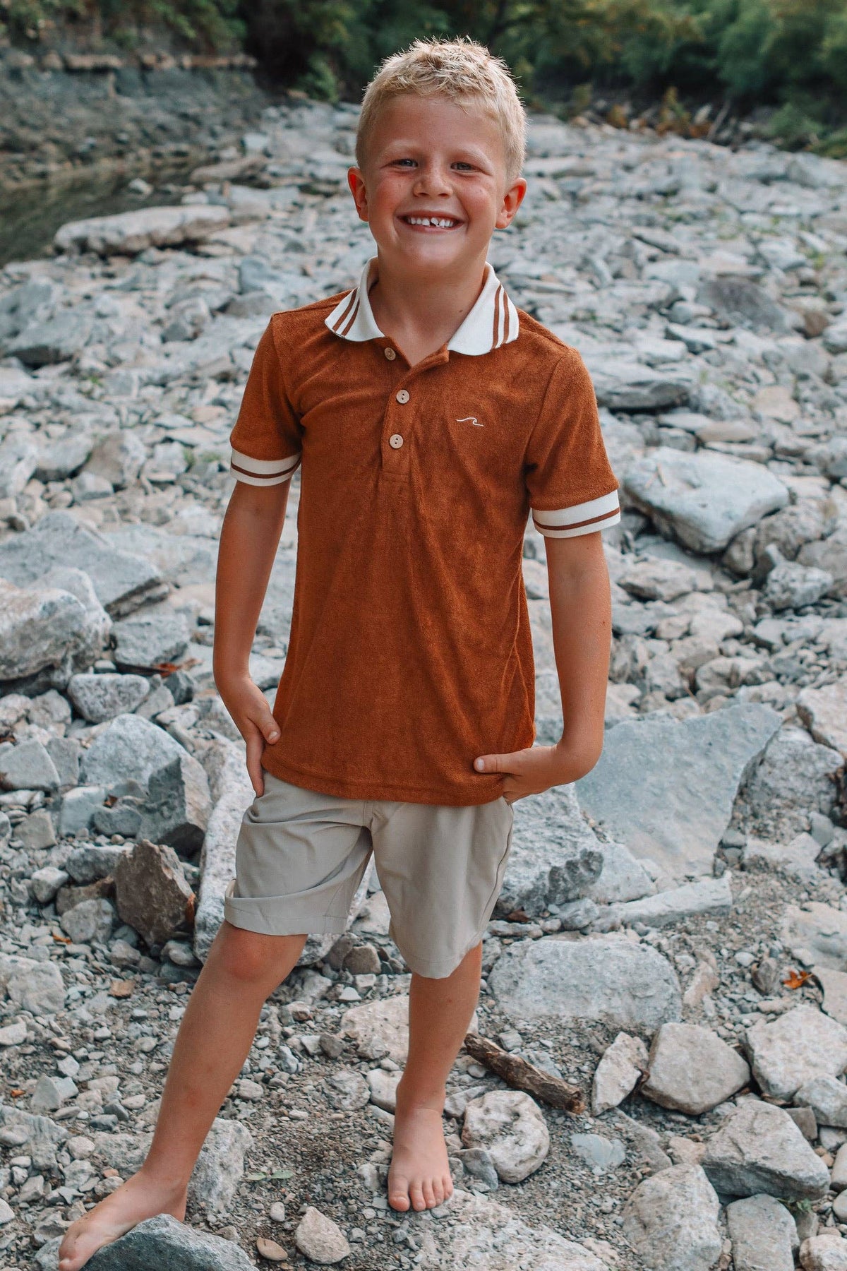 Boys Brown Sugar Bamboo Terry Polo