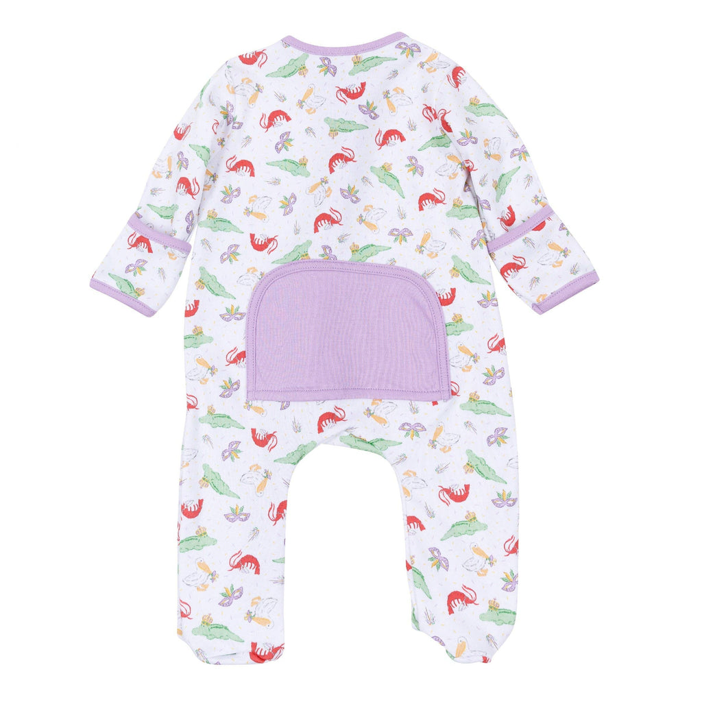 Bayou Pals Print Zip Footie