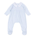 Benjamin Smocked Footie - Light Blue