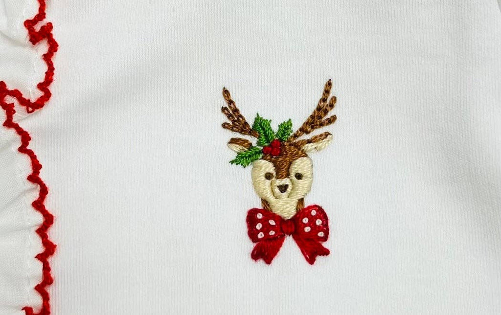 Baby Girl's "Christmas Reindeer" Pima Cotton Converter