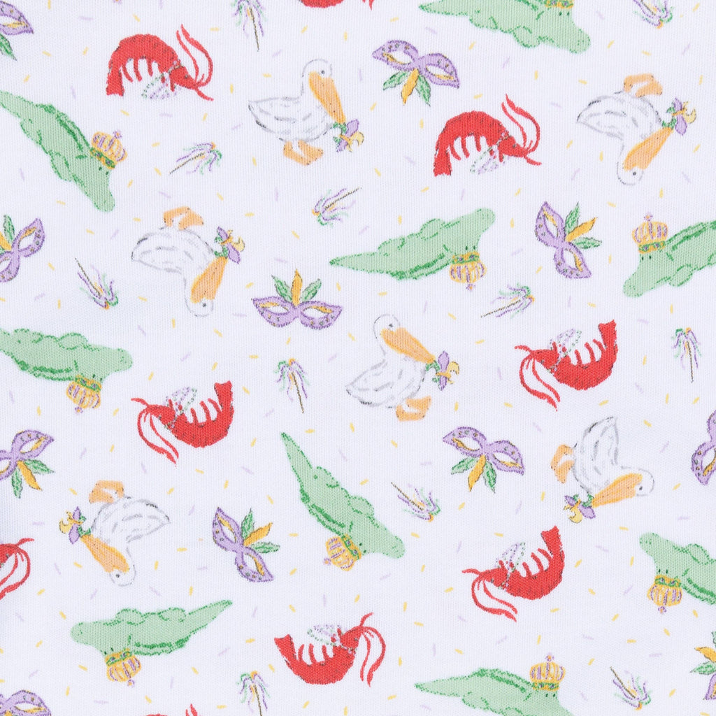 Bayou Pals Print Zip Footie