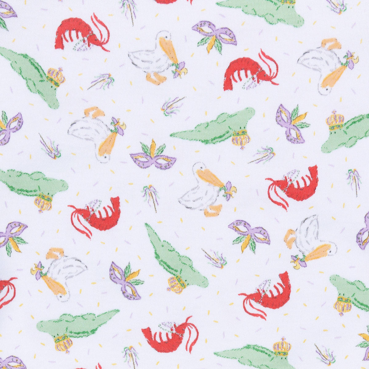 Bayou Pals Print Zip Footie