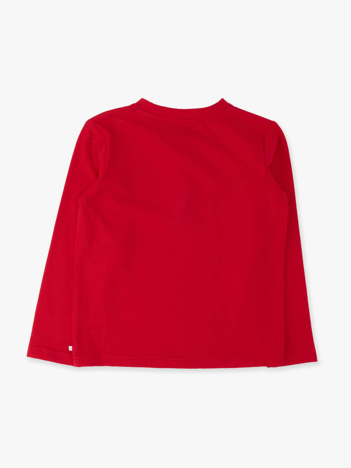 Boys Christmas Tree Red Knit Long Sleeve Embroidered Henley Tee: Red